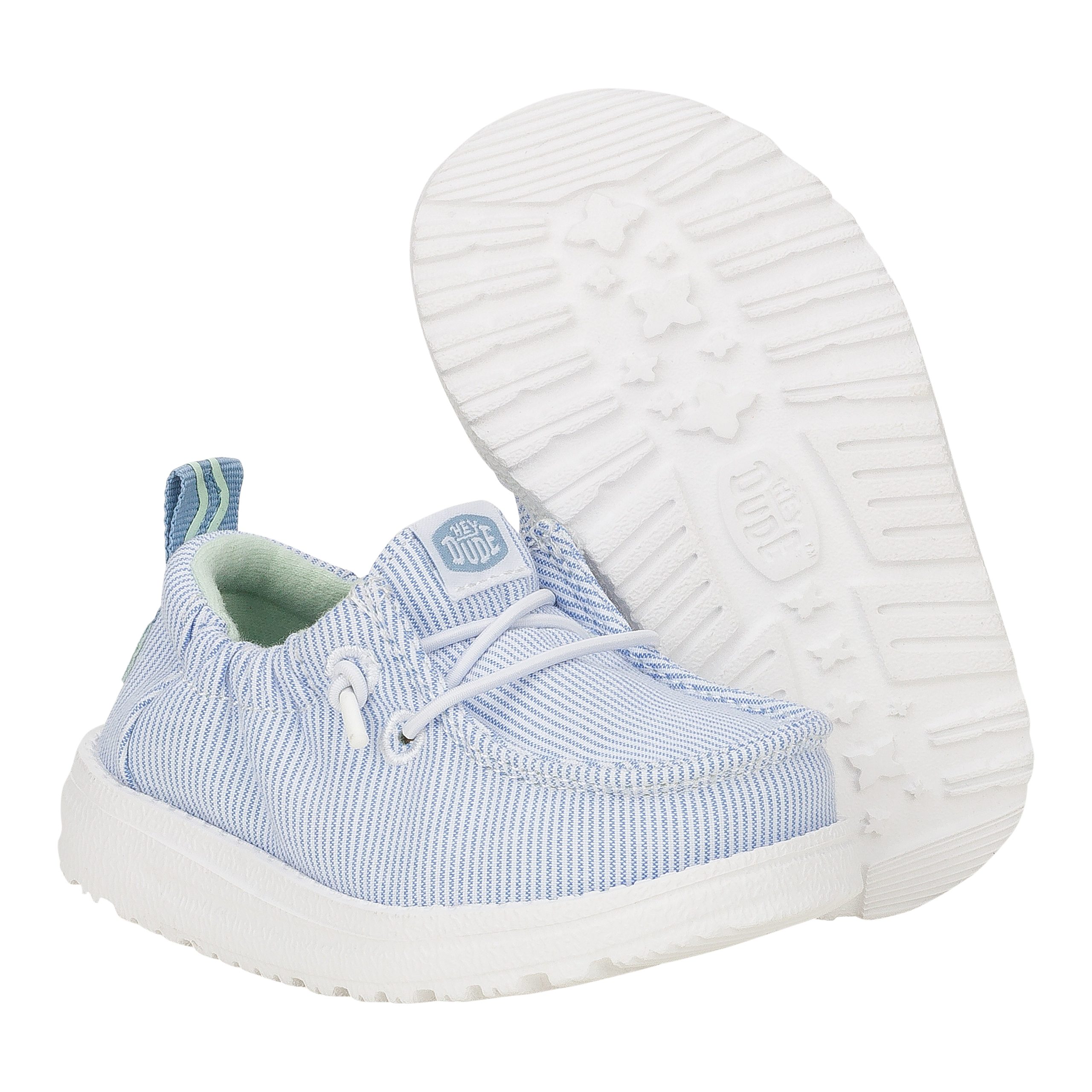 LilDude Slip On Prints – White/Faded Denim - Image 3