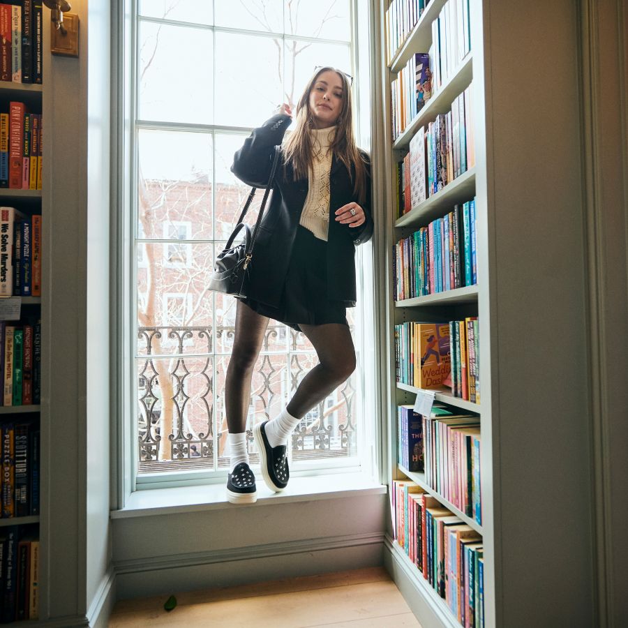 Austin Lift Suede Stud – Black - Image 8